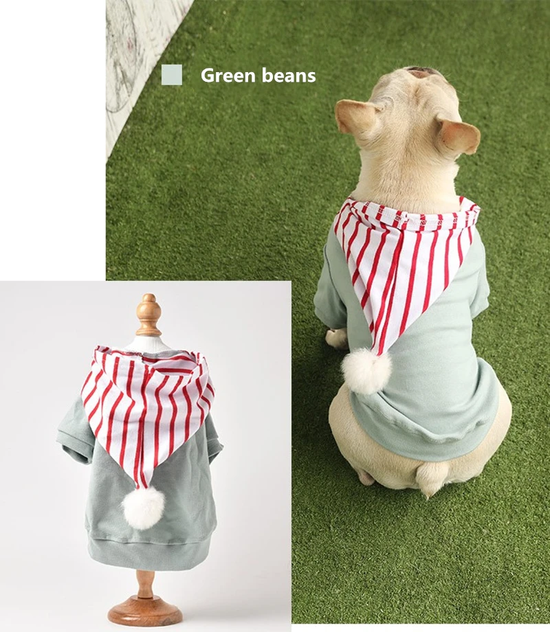 Otouno e invierno ropa con capucha para mascotas suéter de perro cólido y cómodo Teddy Bullfighting Schnauzer ropa - Цвет: Green