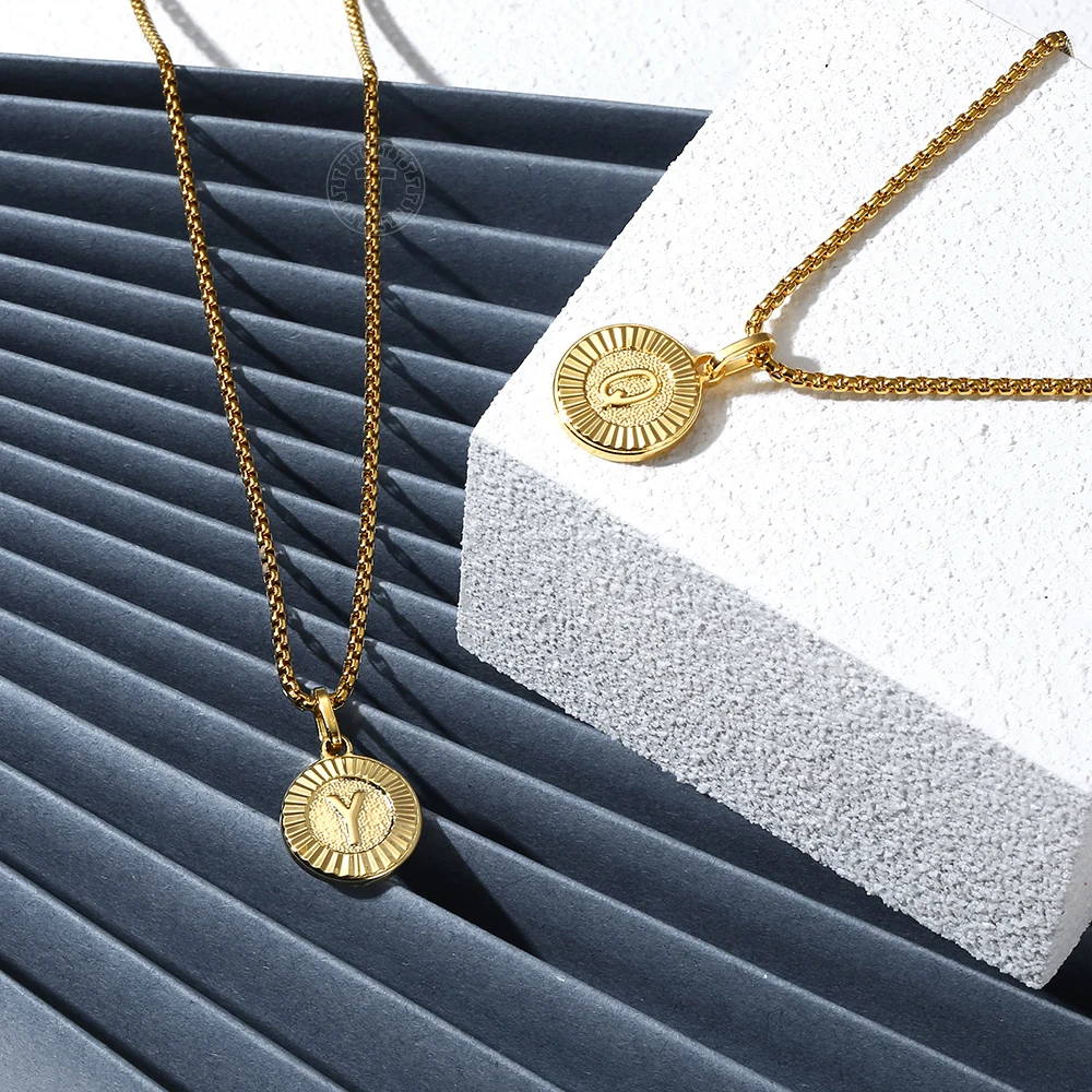 New 26 ABC Initial Letter Round Pendant 