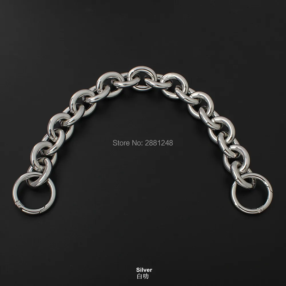 24mm thick round aluminum chain +spring ring Light weight bags strap bag parts handles easy matching Accessory Handbag Straps