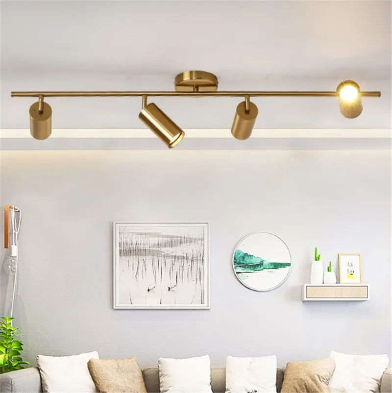 7W GU10 LED Ceiling Lights for Living Room Mounted Ceiling Lamp Industrial Loft Ceiling Lamps Gold Adjustable Lighting Fixtures