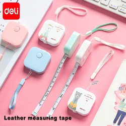 Deli Mini cinta métrica de cuero, Regla suave para medir la perímetro de la cintura de la ropa con una regla pequeña