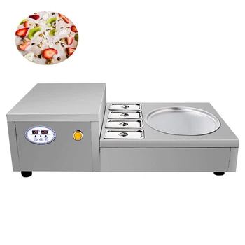 

Factory direct sales 740W fried ice cream machine single pot with thaw plate single pot freezer ice tray machine 110V220V