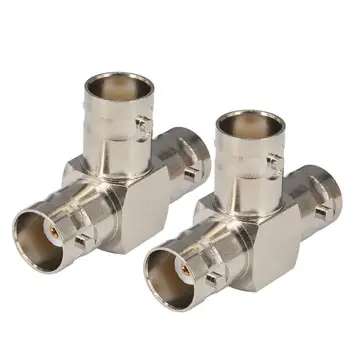

10 Pieces T-Shape 3 Way BNC Splitter Adapter Connector RF Coax Coaxial Adapter BNC Female to 2 Female Splitter Connector