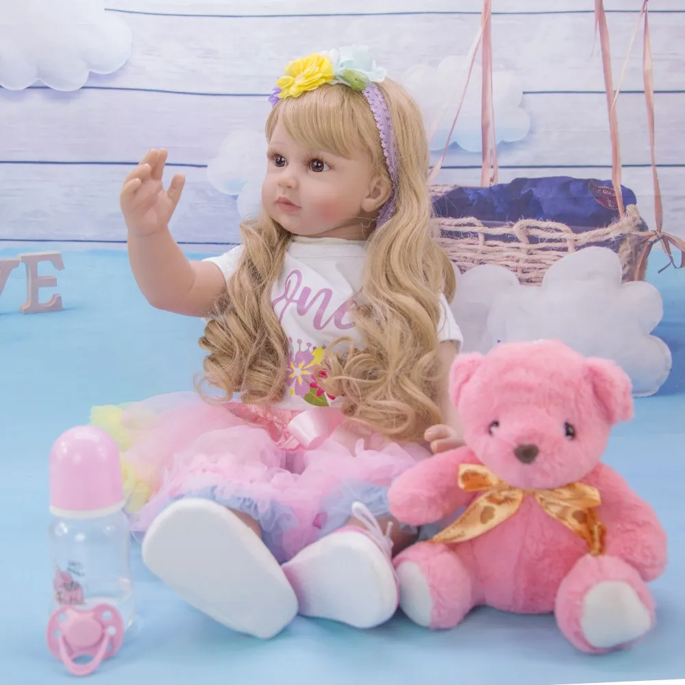 60 см силиконовая кукла реборн игрушки 24 дюймов Alive bebe младенец получивший новую жизнь девочка Близнецы Куклы Игрушки для детей подарок на день рождения