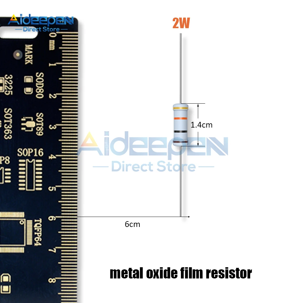 100 шт. 2 Вт 5% Резистор металлооксидной пленки 1 к 2,2 к 4,7 к 5,1 К 6,8 к 10 к 15 к 22 к 47 к 100 к 220 к 470 к 510 к 1 м ом 1R-1М Ом сопротивление