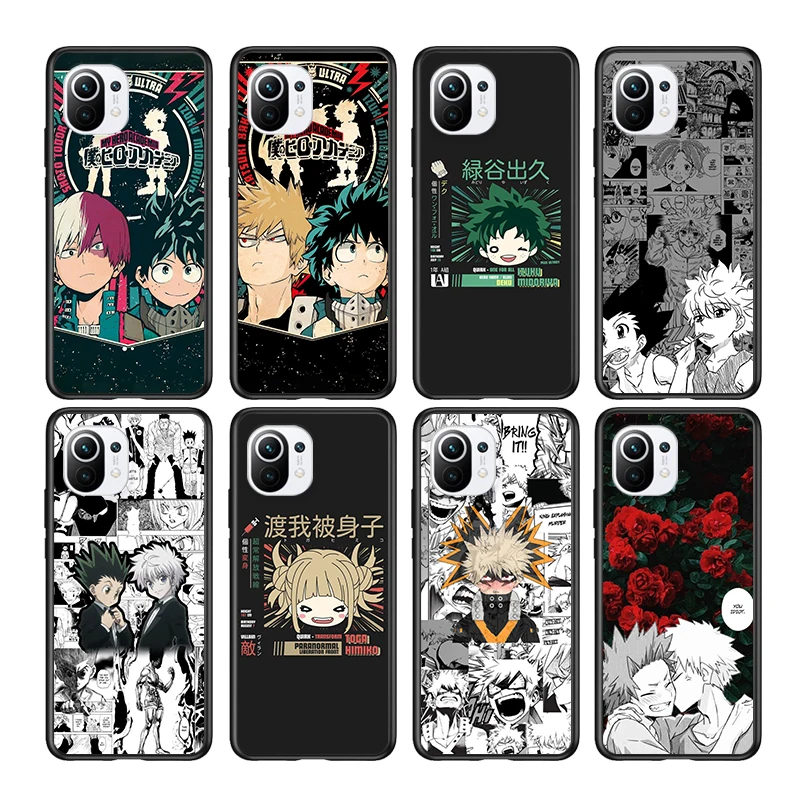 

My Hero Academia Anime for Xiaomi Mi 11T 10T 11 10 Ultra Lite Note10 9 9T SE 8 Pro A3 5G Silicone Black Phone Case Cover