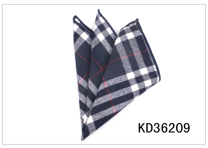 Suit Pocket Square For Men Plaid Cotton Hanky Mens Handkerchiefs Casual Suits Square Handkerchief Towels For Party Scarves - Color: KD36209