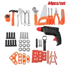 44 шт. детские развивающие игрушки набор инструментов детский игровой дом пластиковые игрушки детские Инструменты Молоток Набор инструментов для моделирования игрушки подарок