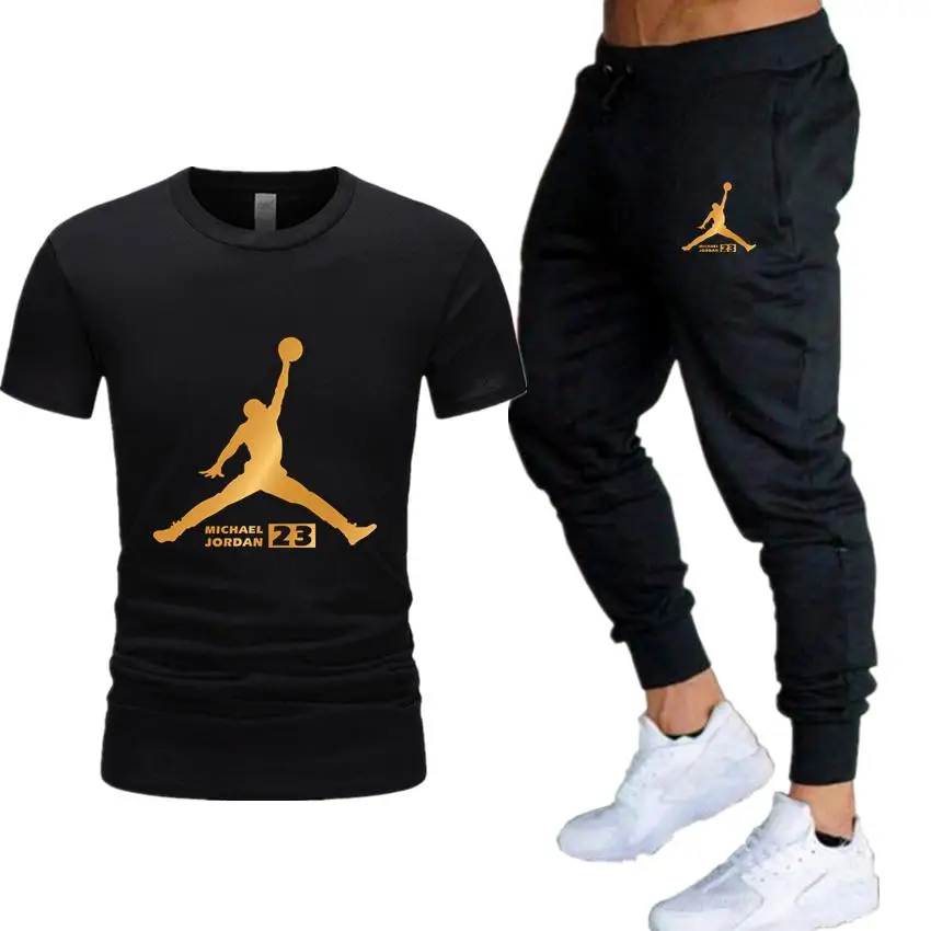 

New Arrivals Casual Male T-shirts+Pants Sets Man Jordan 23 print Men T Shirts Fashion Custom Graphic Tees Japanese Man T-shirt