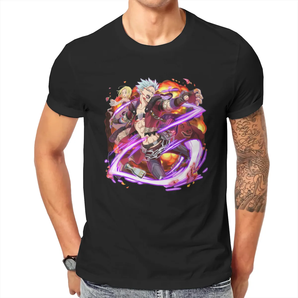 

Ban Newest TShirts The Seven Deadly Sins Nanatsu No Taizai Anime Men Graphic Fabric Streetwear T Shirt Round Neck Big Size