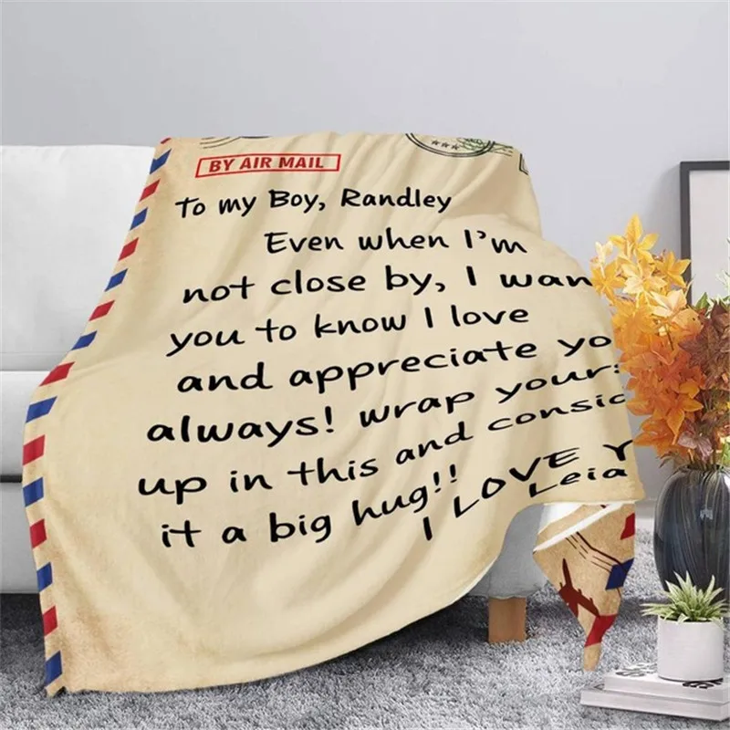

Letter Letters To My Daughter/Boys Express Love Blanket 3D Print Sherpa Blanket for Adult Kids Custom Plush Throw Blanket Gift