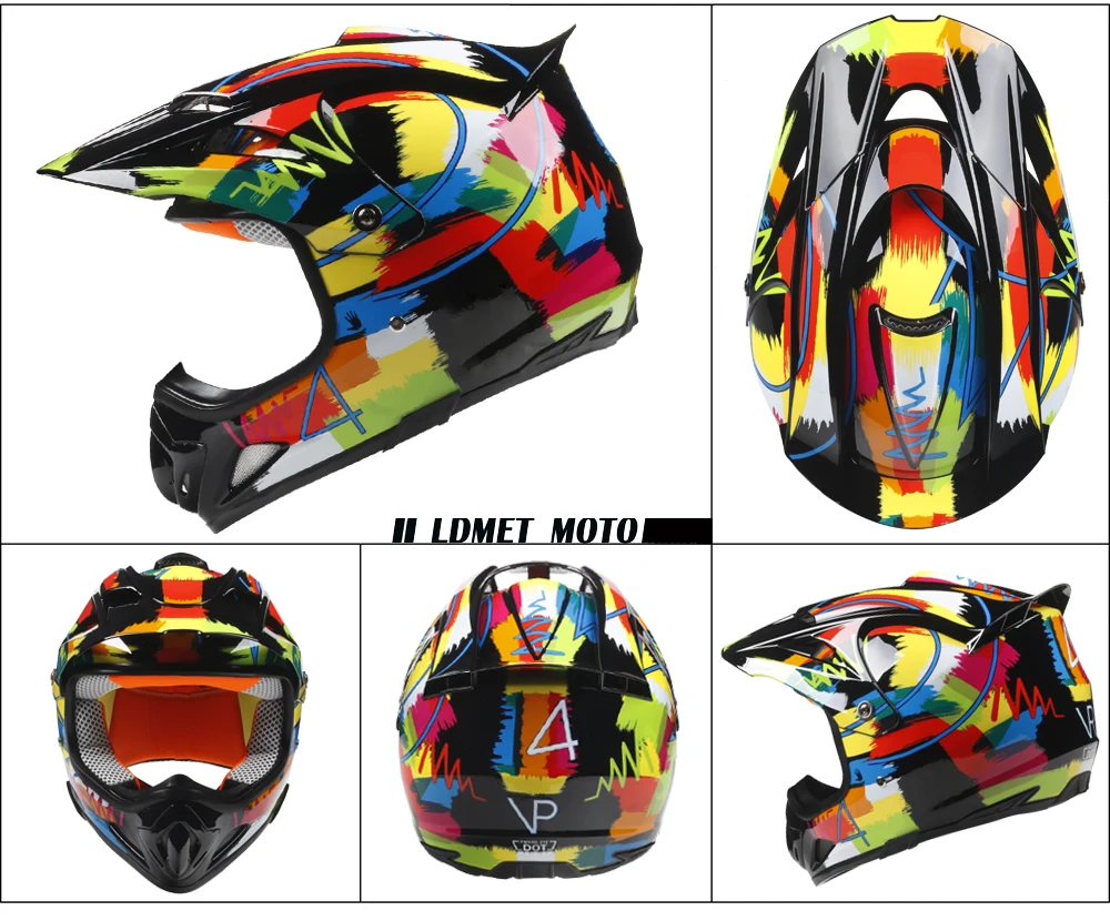 Мотоциклетный шлем для мотокросса, мотоциклетный шлем Casco de Moto, внедорожный шлем для спуска на гору, шлем в горошек, одобренный гоночный квадроцикл