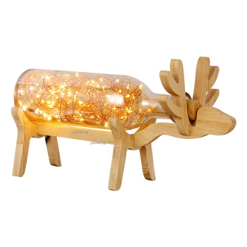 

Nordic Creative Beside Lamp Light Fixtures Home Decor Modern LED Wooden Table Lamps art Table Lamp Bedroom Elk Desk Light
