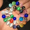 YHBZRET Colorful Cat Eye Beads opal Natural Stone Round glass Loose Spacer beads for Jewelry making DIY bracelets 4/6/8/10/12MM ► Photo 1/6