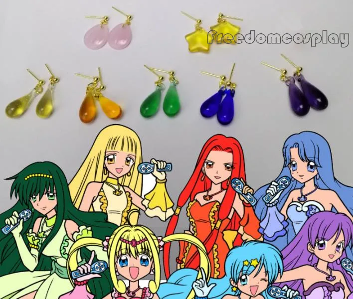Mermaid Melody Pichi Pitch Lucia Nanami Rina Toin Hanon Hosho серьги для косплея одна пара |