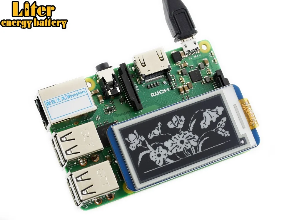 Waveshare 2 13 ''e Paper HAT 250x122 дюймовый дисплей E Ink для RaspberryPi 2B/3B/Zero W цвет: черный белый