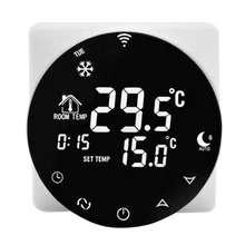 

WiFi Thermostat Smart Electric Heating Temperature Controller Round Aluminum Glass Mirror Indoor Thermostat