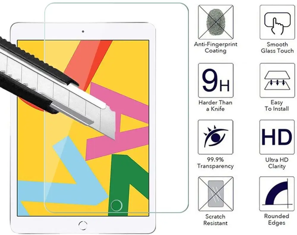 Закаленное стекло для iPad 7th 10,2 протектор экрана для нового iPad 10,2 закаленное стекло для iPad 7th A2200 A2198 A2232 пленка
