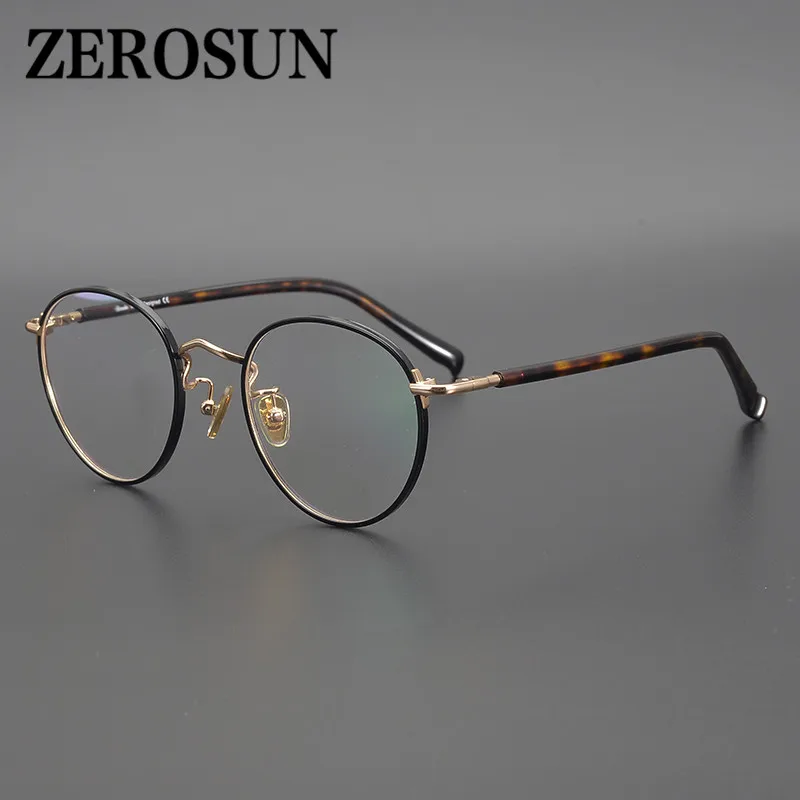 Zerosun винтажные очки для мужчин Япония Lennon маленькие круглые мужские ботаника