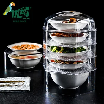 

Plastic Hexagonal Thermal Food Cover Kitchen Transparent Food shi wu zhao Multilayer Can Be Superimposed Vegetable Cover Wholesa