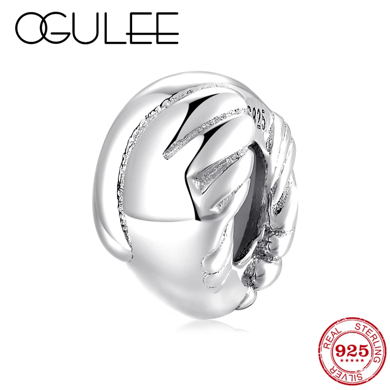 

100% 925 Sterling Silver Like Angel wings Charms Stopper Spacer Beads Fit Original Pandora Bracelet Bangles Jewelry making 2019