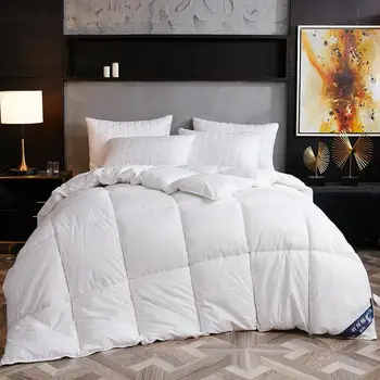 

down quilt blanket duvet for winter/summer white cotton cover thicken comforter King Queen Twin size fast free ship