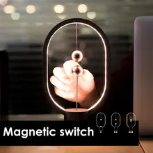 Newest Mini LED Table Lamp Magnetic Mid-air Switch Heng Balance USB Night Light Ellipse Home Office Bedroom Decor Kid Gift Lamp