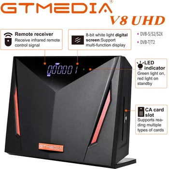 

Gtmedia V8 UHD DVB-S2/S2X DVB-T2 DVB-C ATSC-C ISDBT Built WiFi 4K satellite tv receiver VS V8X V8 NOVA pro2 V7SHD tv box Youtube