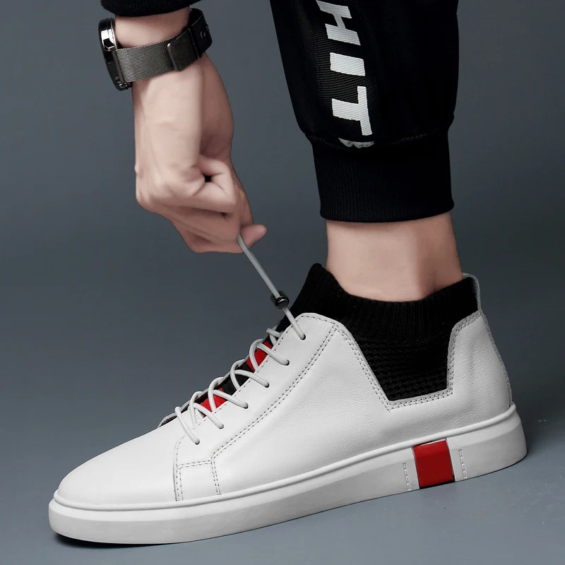 

Men Casual Shoes Men Shoes Lightweight Comfortable Breathable Walking Sneakers First layer cowhide English tooling shoes *88001