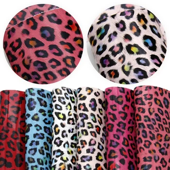 

David accessories 20*34 Leopard Printed PU Leather Fabric Faux Synthetic Leather Sheets for Bow Eearing DIY Handmade,1Yc8034