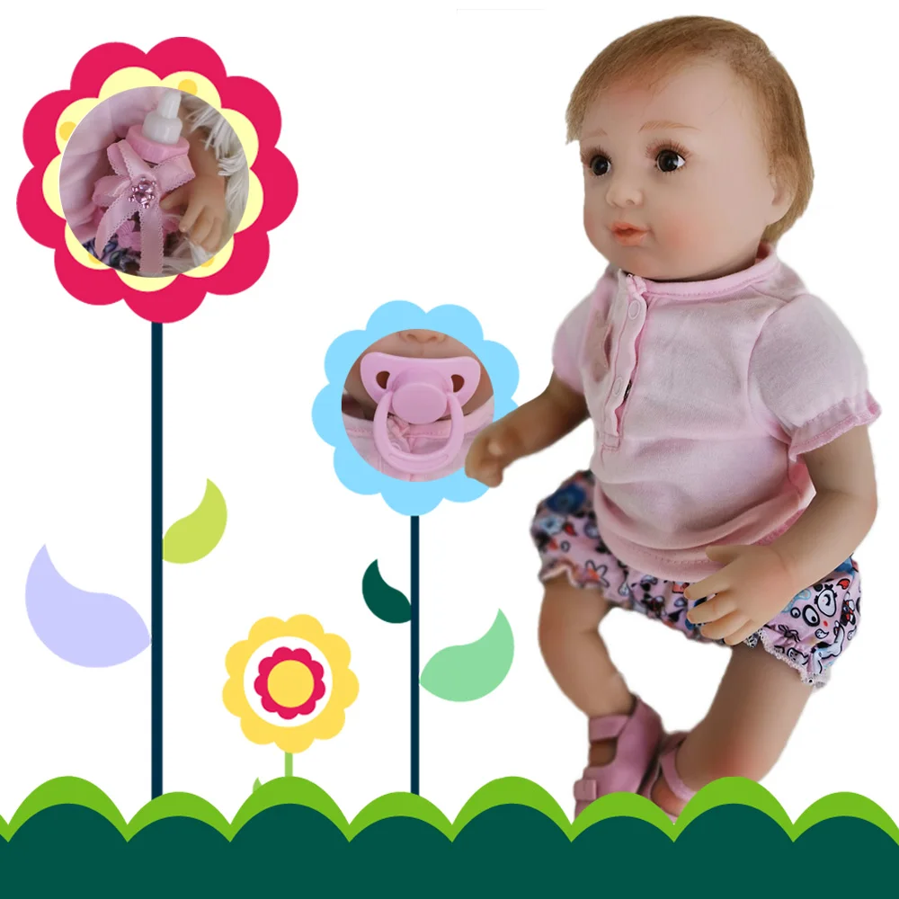 40cm soft Silicone Newborn Baby Doll Like Real Soft Vinyl Reborn babies girl doll bebe reborn bonecas Toy Kids Birthday Gift