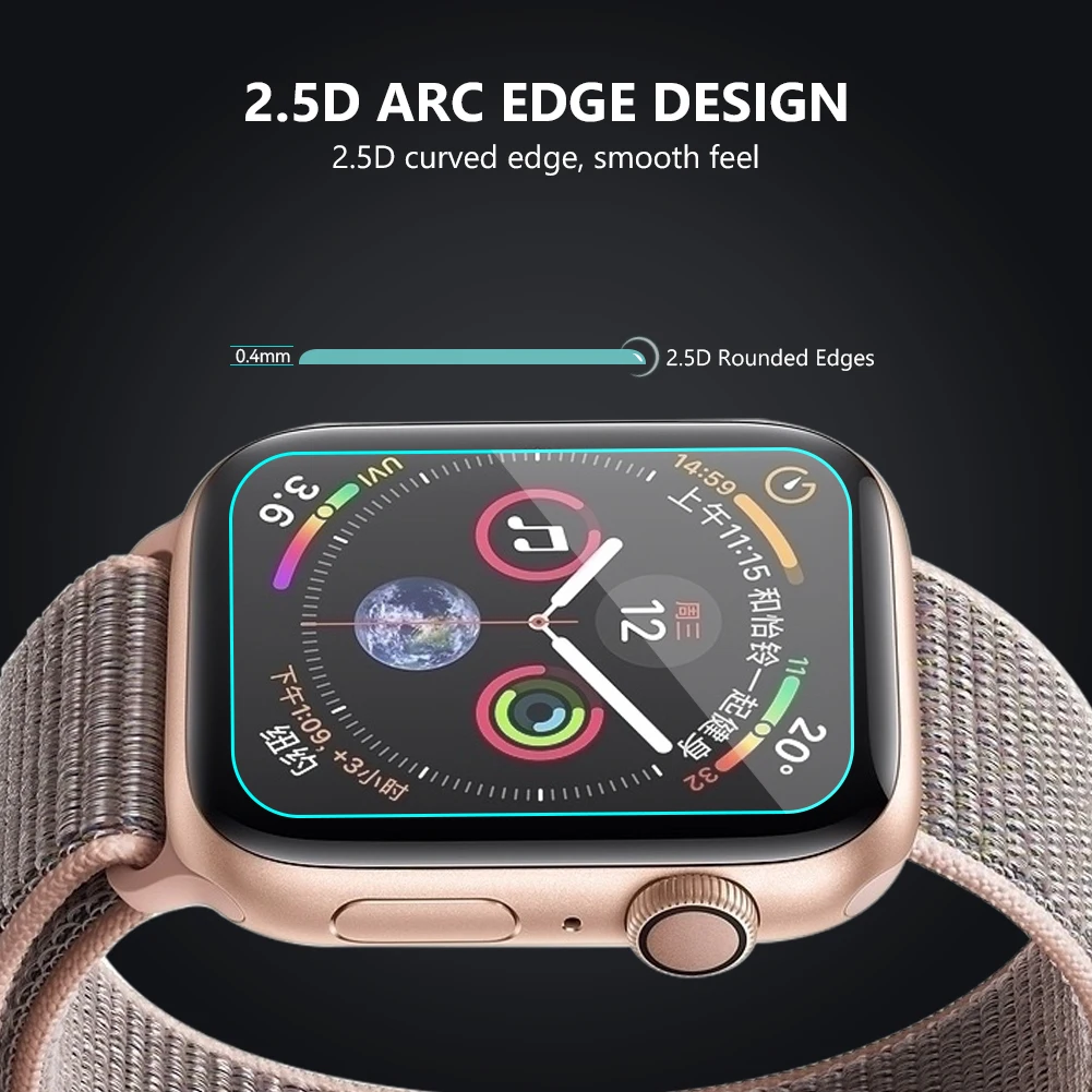 Стеклянный экран для Apple watch 1 2 3 4 защита экрана закаленное стекло Смарт часы iWatch