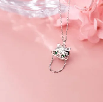 

Cat Shape Silver Pendants Necklaces 925 Sterling Silver Pendants Necklaces with Cubic Zirconia