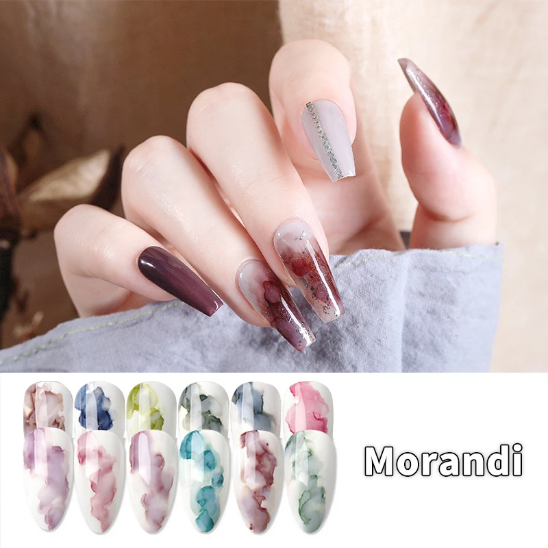 SKVP Light Color Vernid Semi Permanent Gradient Nail Polish Gel blue Blooming Sweet Daily Watercolor Liquid Latex For Nails
