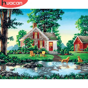 

HUACAN Pictures By Numbers Scenery DIY Oil Painting By Numbers Landscape Kits Home Decor Drawing Canvas HandPainted
