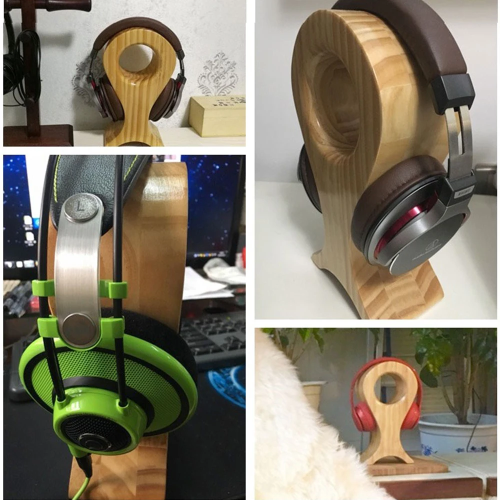 Fish Shape Wooden Headphone Headset Stand Headphone Bracket Rack Headphone Display Stand Headset Shelf For All Headphone