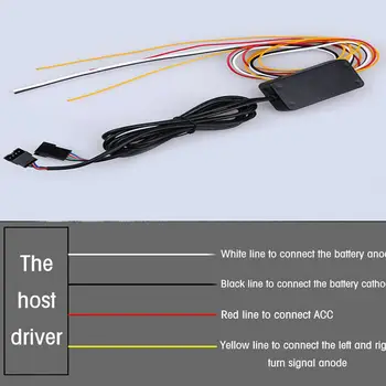 

Car Flowing 6 LED Light Strip Arrow Flasher DRL Turn Signal Lamp Cool White/Amber Car Light Strip With Controller Box