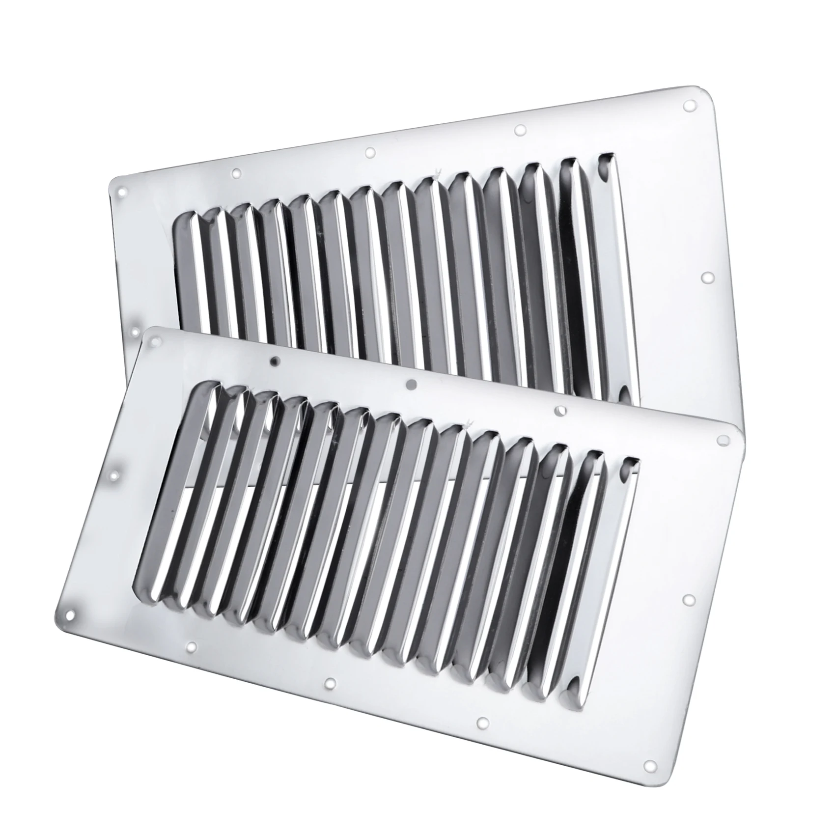 A Pair 23.0cm*11.50cm Louvred Stainless Steel Square Air Vent Grille Metal Wall Ventilation 1pcs car auto parts adjustable air ventilation cover round ducting ceiling wall hole air vent grille