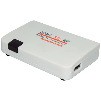 

HDMI to RF Coaxial Converter Adapter Box with Remote Control,HDMI to Coaxial Analog Signal Support Zoom Function-US Plug