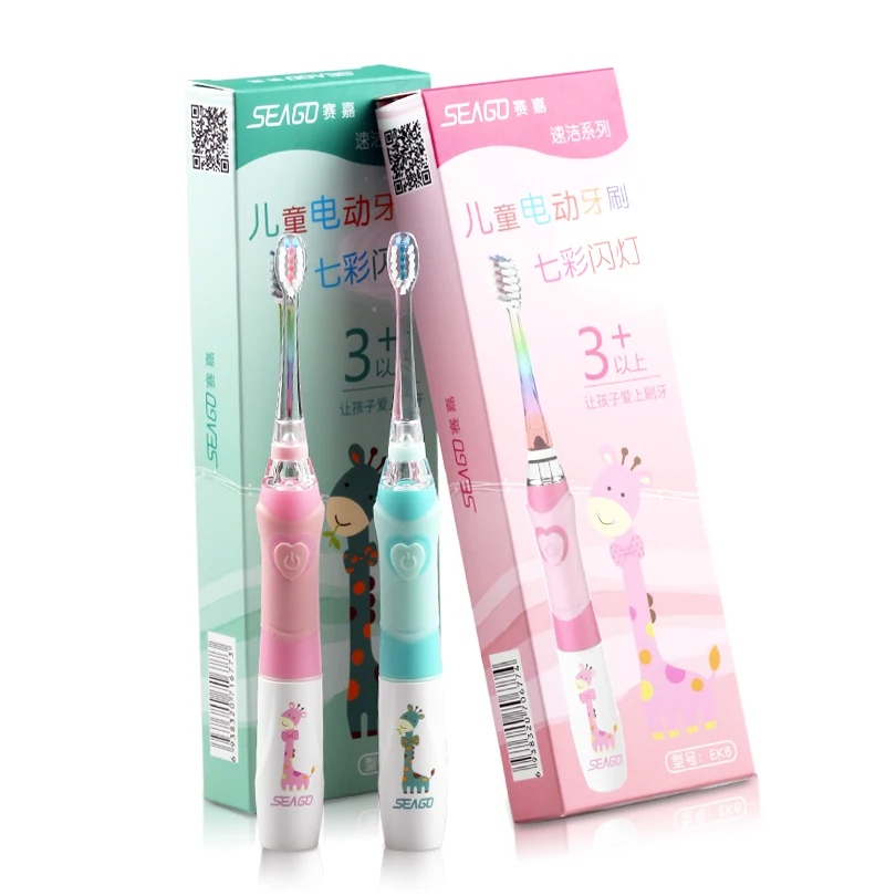 SEAGO Children Electric Toothbrush for 3-12 Ages Battery Children Toothbrush LED Sonic Kids Toothbrush with Timer 3 Nozzles SEAGO Children Electric Toothbrush for 3-12 Ages Battery Children Toothbrush LED Sonic Kids Toothbrush with Timer 3 Nozzles