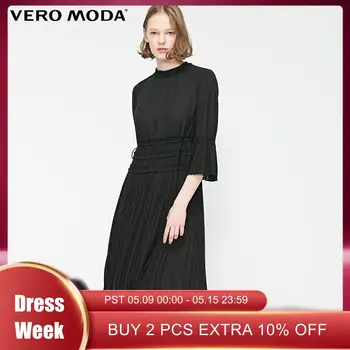 

Vero Moda Women's Lace-up Gathered 3/4 Sleeves Dress | 31917C556