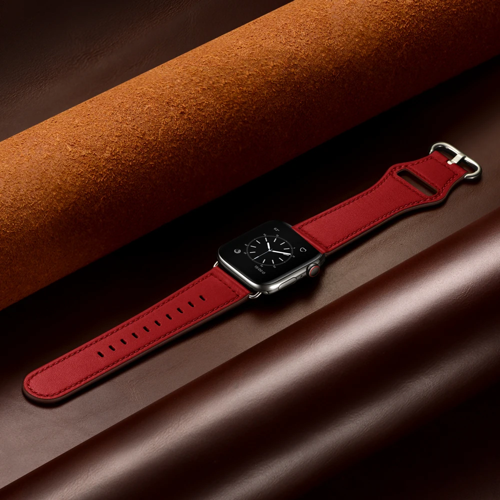 Кожаный ремешок для часов Apple Watch 42 мм 38 мм 40 мм 44 мм для iWatch ремешок Спортивная Пряжка 1 2 3 4 5 Аксессуары для часов