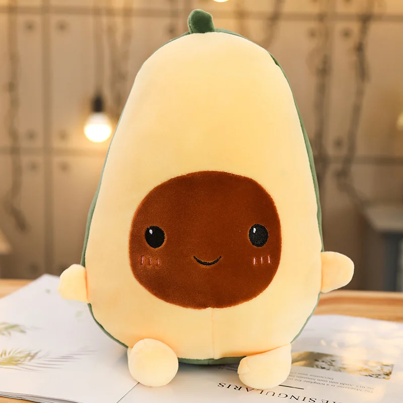 Plush Avocado Toy Figured Cartoon Fruit Doll Squishy Soft Stuffed Green Family Avocados Plushie Decor Kids Gift