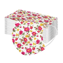 10/50pc Mascarillas Para Adulto Flor Impressão Adulto Máscara Descartável 3 Camada Brinco Designer de Máscara Para O Rosto Masque Jetables Маска