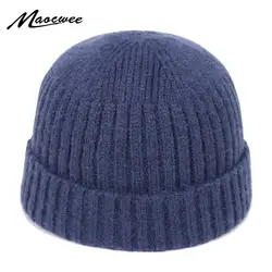 Однотонная шапка унисекс, осенне-зимняя шерстяная шапка, мягкая теплая вязаная шапка для мужчин и женщин, шапка с черепом, шапки, лыжная