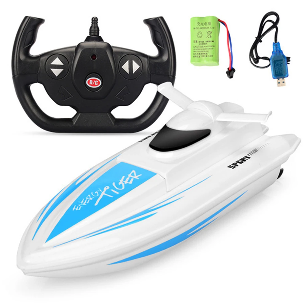 RC Speed Fishing Boat Radio-controlled 4 CH 1:16 2.4G 10KM/H Dual Motor Power Bait Boat Boys Toys for 10 YearS Old Dropshipping - Цвет: Белый