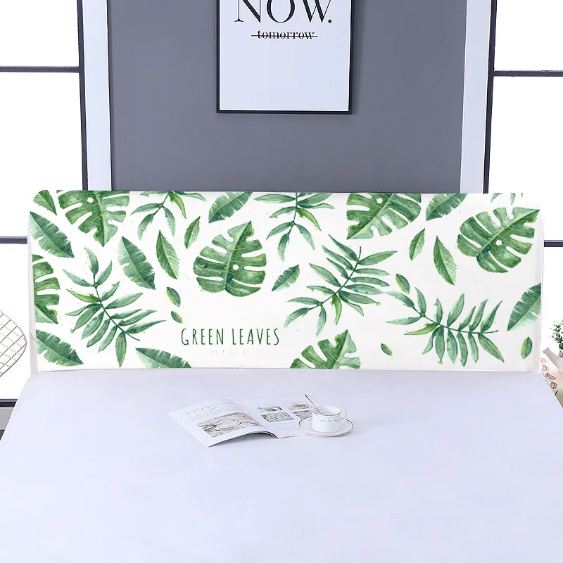 

Nordic Green Leaves Bedspread Cover Cartoon Bed Head Cover Full Enclosed Elastic Dust-proof Bed Head Cover/ Protective Cover