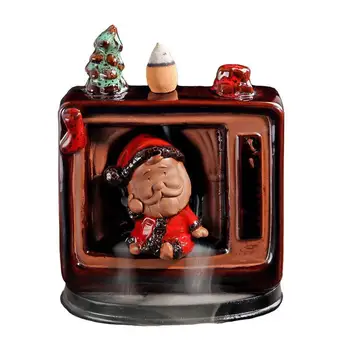 

Christmas Snowman Santa Claus Backflow Incense Burner Ceramic Incense Cone Holder Home Office Decor Buddhist Temple Supplies