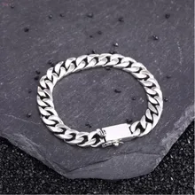 Браслет из стерлингового серебра s925, мужской модный браслет из темперы, мужской браслет на цепочке, мужской серебряный браслет, тайский серебряный браслет