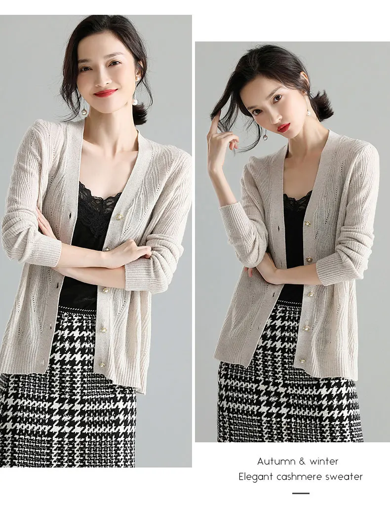 XJXKS Осенняя Женская мода шерсть монотонный Кардиган Slim Fit однобортный длинный рукав женский вязаный свитер
